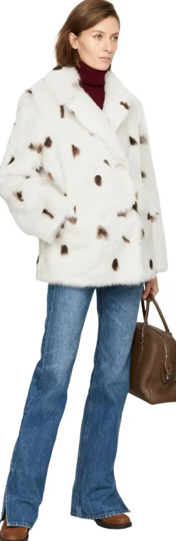 Zweireihige Lammfelljacke 'Capucine' Crème