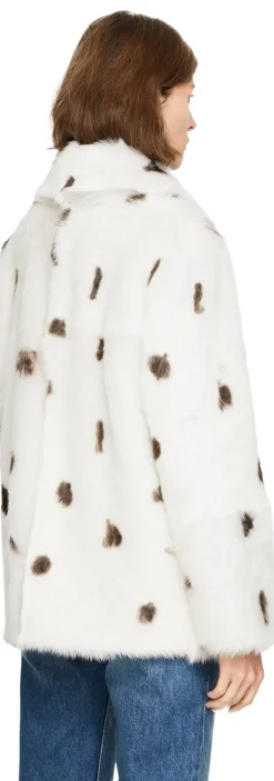 Zweireihige Lammfelljacke 'Capucine' Crème