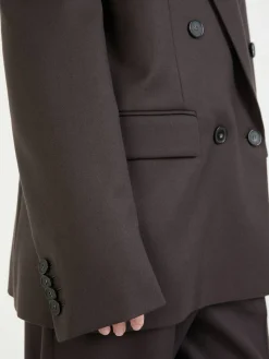 Zweireihiger Blazer aus Wolle Braun