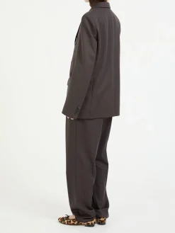 Zweireihiger Blazer aus Wolle Braun