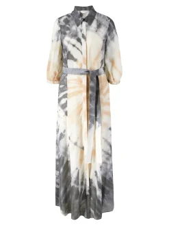 Zweiteiliges Cashmere-Seiden-Kleid 'Daisy' Braun